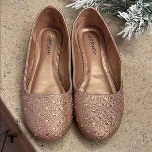 Hot Cakes Kids Glitter Dress Shoes - Rose Gold